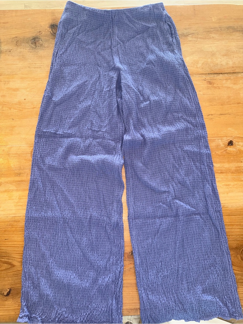 C&S by Cloth & Stone Purple Crinkle Gauze Wide Leg Pants S